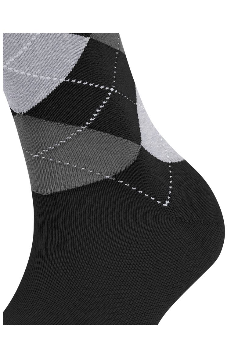 Argyle Organic Cotton Blend Crew Socks, Alternate, color, BLACK