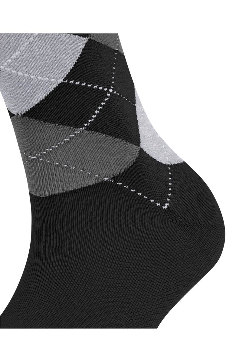 Falke Argyle Organic Cotton Blend Crew Socks, Alternate, color, Black
