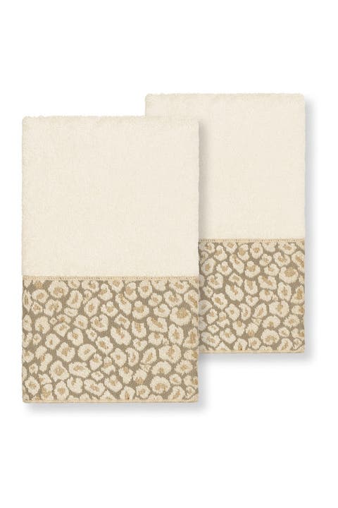 Spots Embellished Hand Towel - Set of 2 - Cream