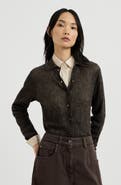 Brunello Cucinelli Sparkling silk, alpaca and wool rib knit cardigan