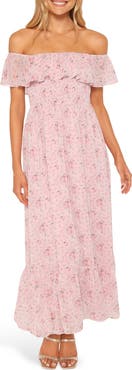 Petal & Pup Priscilla Off the Shoulder Cotton Maxi Sundress