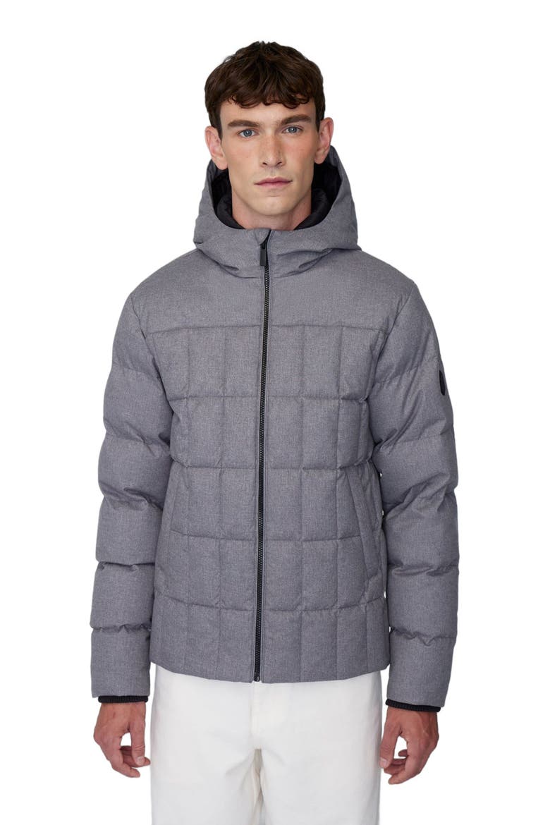 LEO | Lightweight Hooded Down Jacket, Alternate, color, Heather Grey