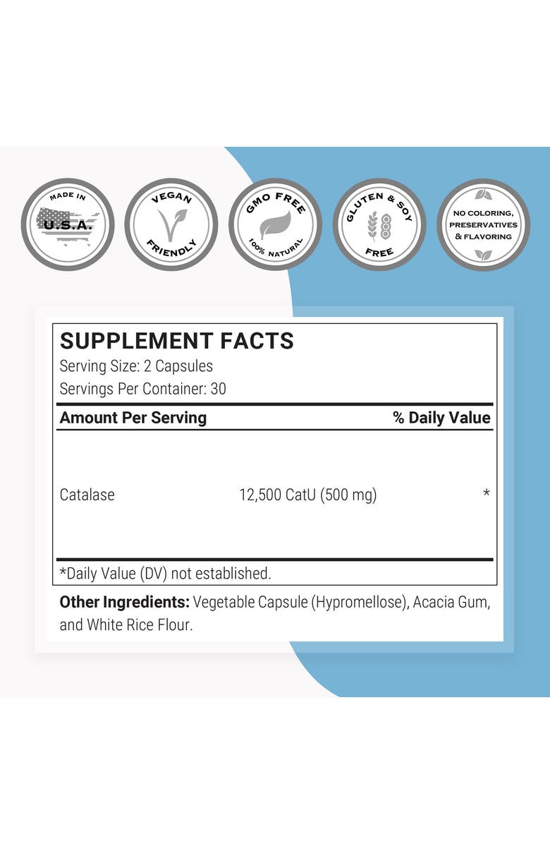 SuperSmart Catalase 500mg / 12500 CatU, Alternate, color, NO COLOR