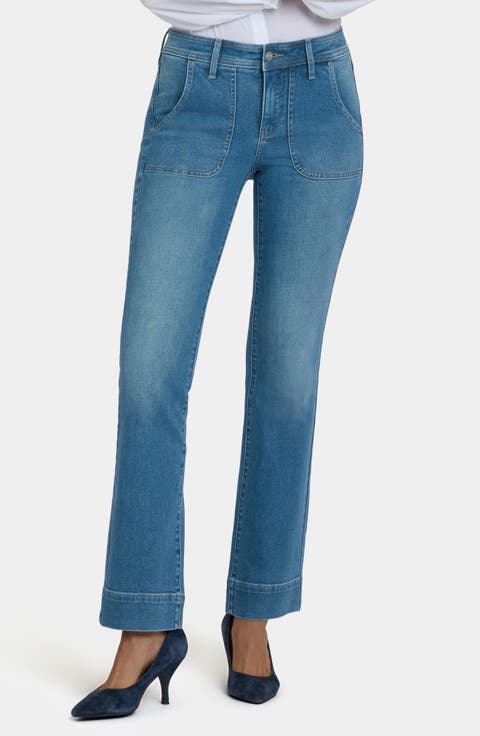 Barbara Rounded Pocket Bootcut Jeans (Avenue Blue)