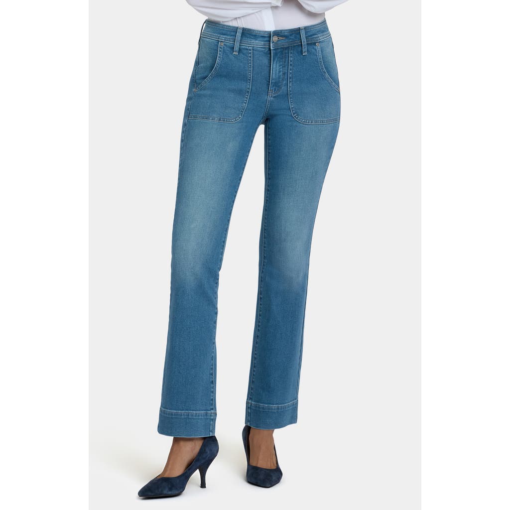 Nydj Barbara Rounded Pocket Bootcut Jeans In Blue
