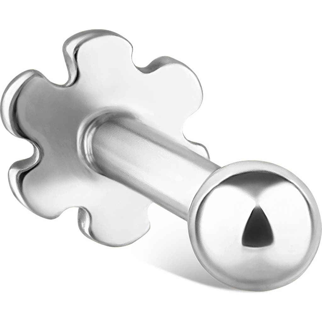 Maria Tash Ball Single Threaded Stud Earring In Metallic