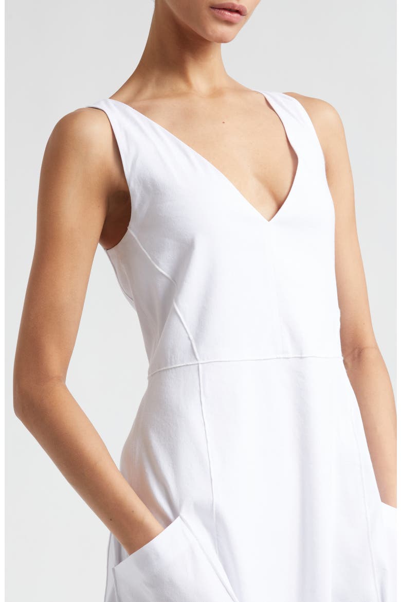Patch Pocket Linen Blend Midi Dress, Alternate, color, OPTIC WHITE