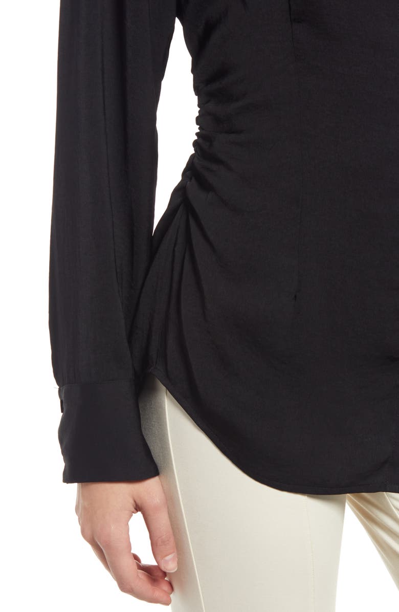 Open Edit Gathered Button-Up Shirt, Alternate, color, 
