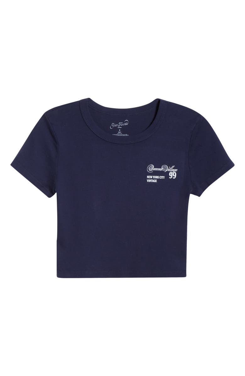 PacSun Queens Village Graphic Baby Tee, Main, color, Navy