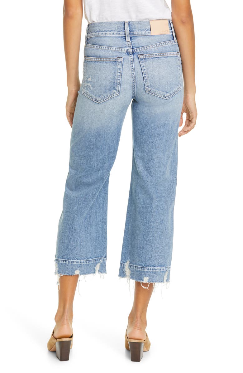 TRAVE Audrey Ripped High Waist Wide Leg Crop Jeans, Alternate, color, 