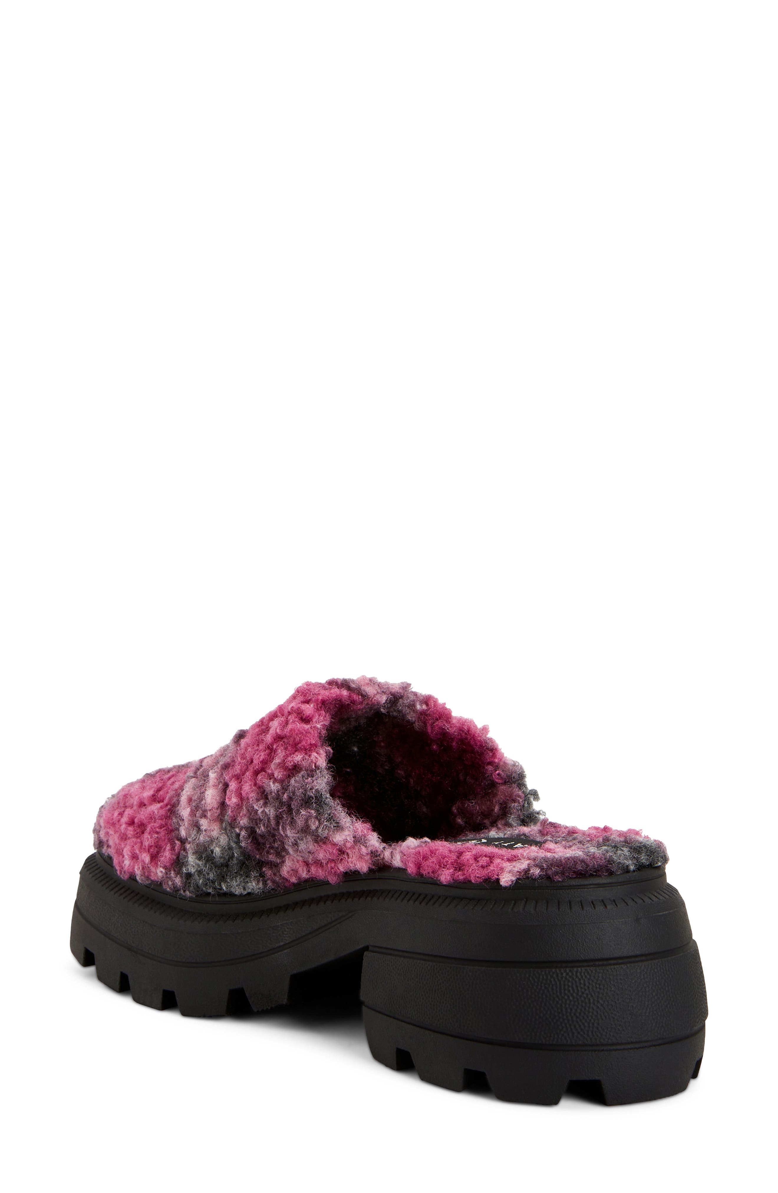 The Geli Faux Fur Combat Mule, Alternate, color, PURPLE MULTI