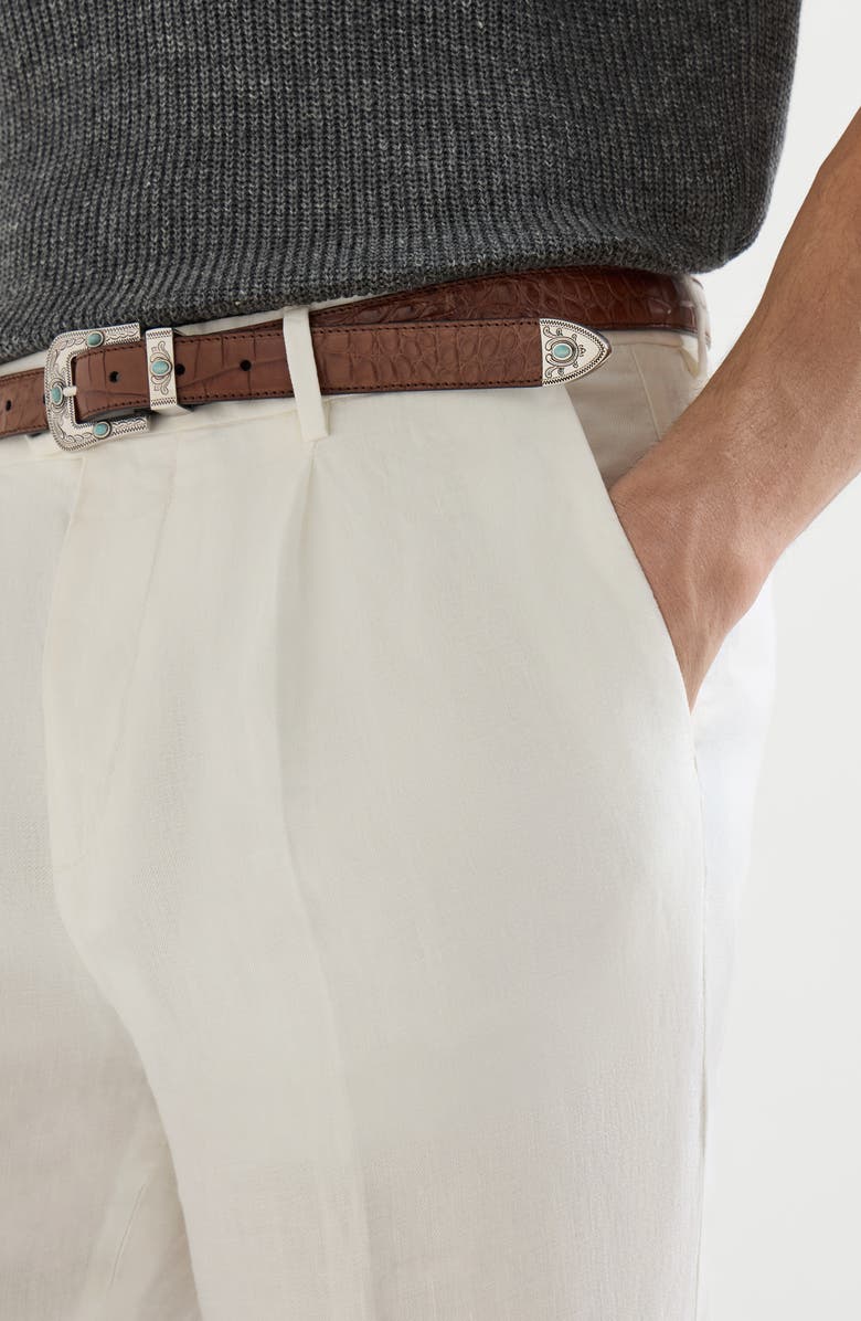 Brunello Cucinelli Gabardine garment dyed trousers, Alternate, color, Snow