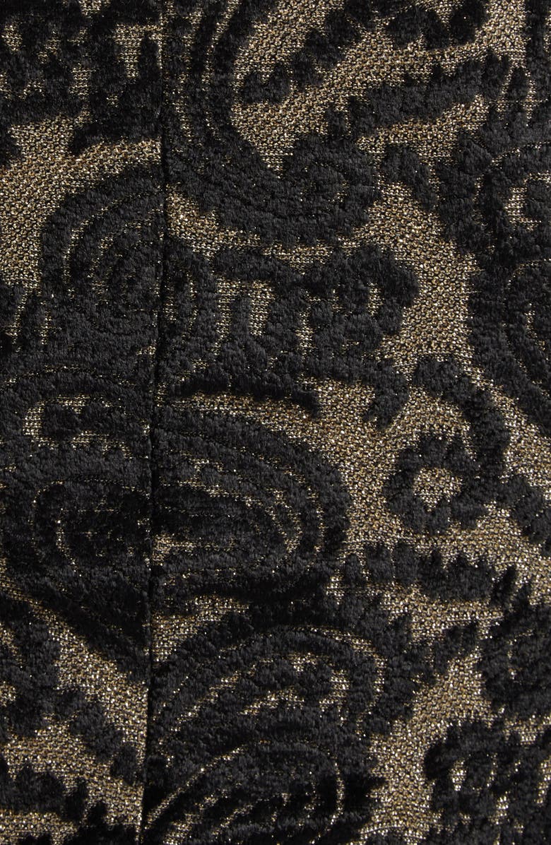 Etro Long Sleeve Metallic Paisley Chenille Gown, Alternate, color, Oro