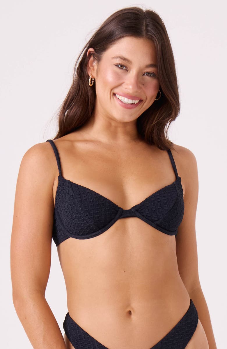 Roxy Haleiwa Underwire Bikini Top, Alternate, color, Anthracite