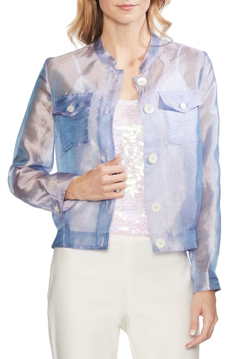 Vince Camuto Iridescent Organza Jacket, Main, color,