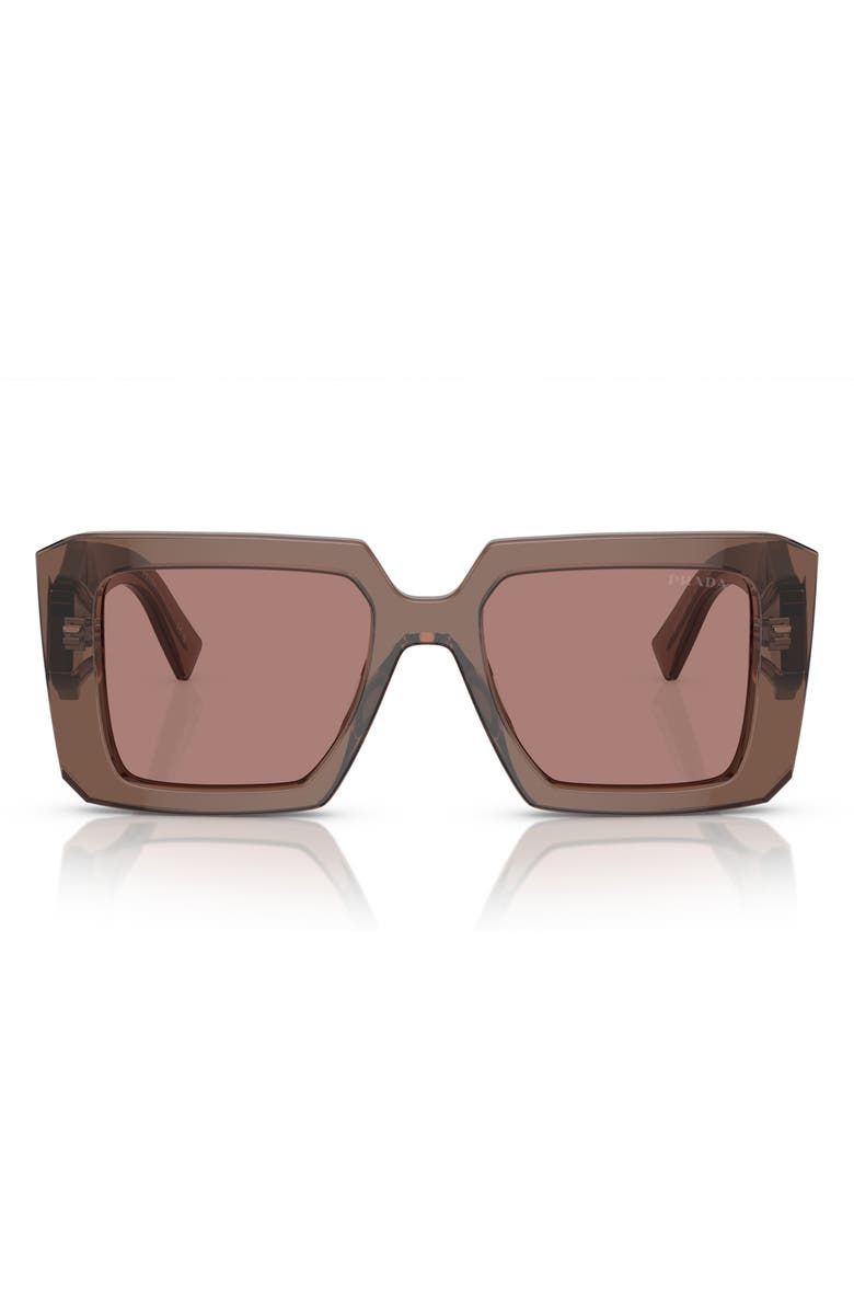 Prada 56mm Square Sunglasses, Main, color, Lite Brown