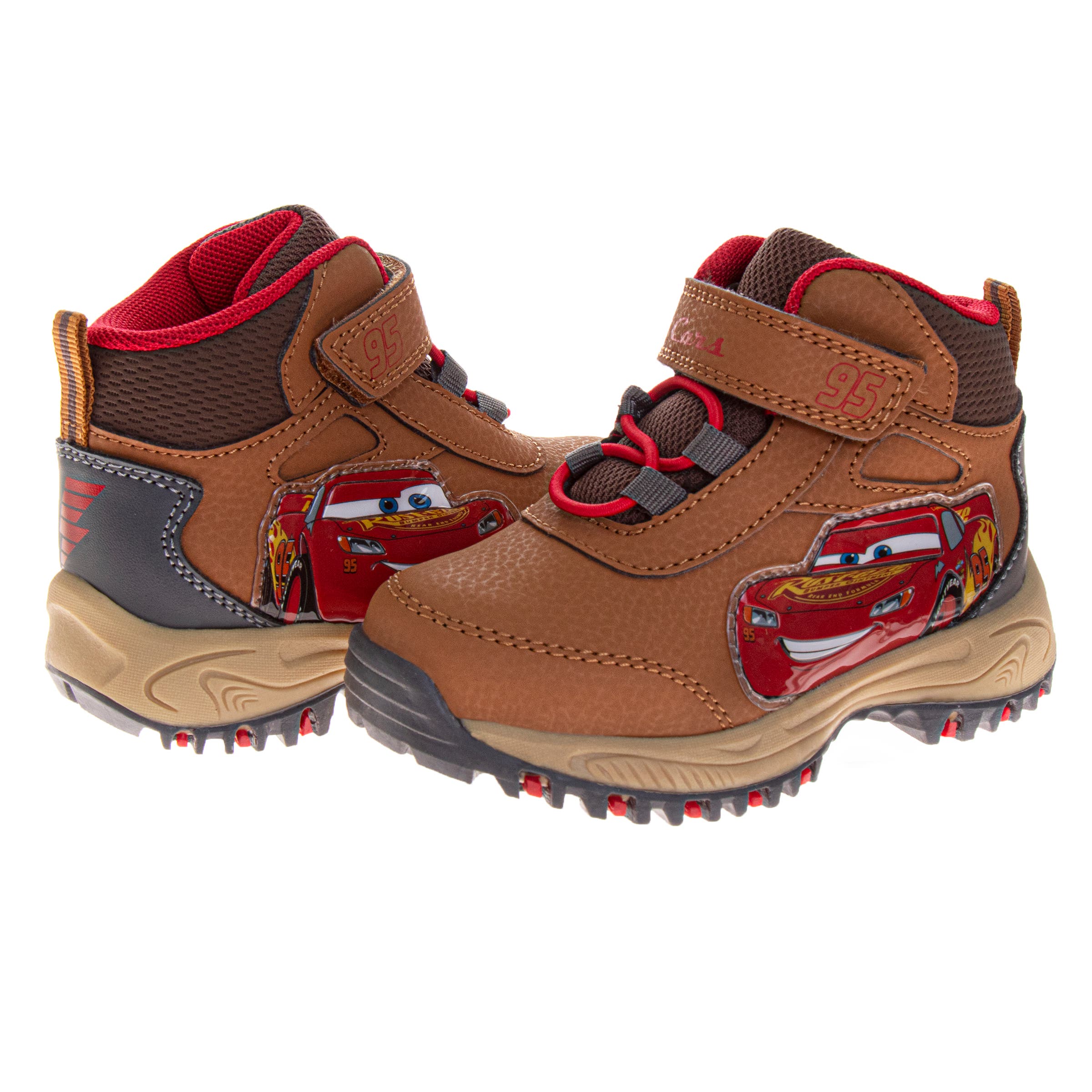 Pixar Cars Lightning McQueen Boys' Casual Boots - Stylish, Comfortable, and Fun Footwear, Alternate, color, Tan