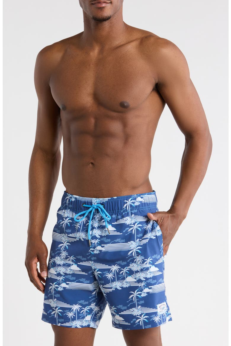 Palms Swim Trunks, Main, color, BLUE