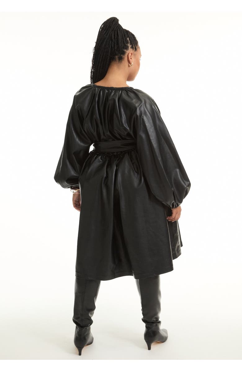 June + Vie Faux Leather Dress, Alternate, color, Black Onyx