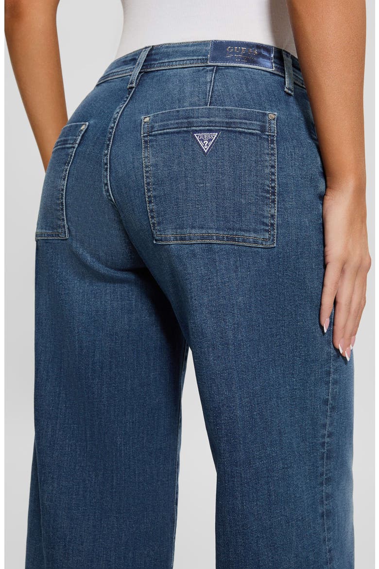 Zoya Crop Wide Leg Jeans, Alternate, color, BLUE