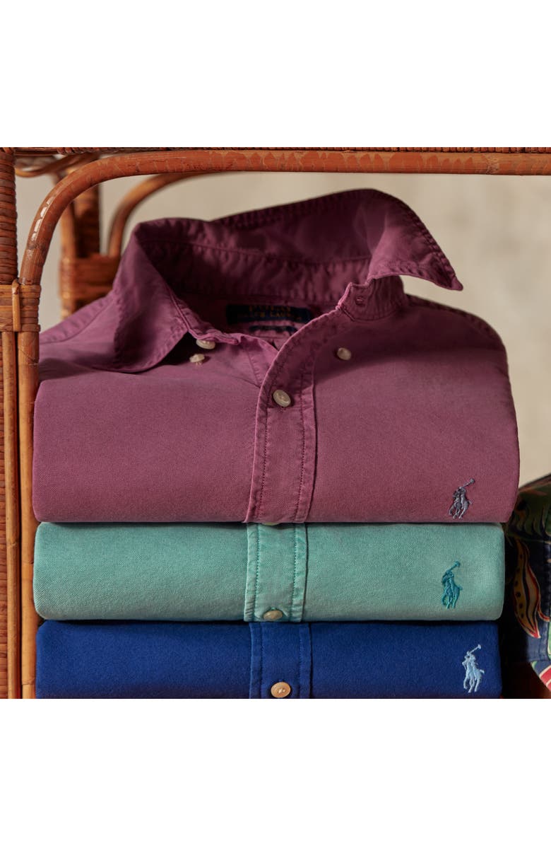 Polo Ralph Lauren Washed Pinpoint Oxford Button-Down Shirt, Alternate, color, 