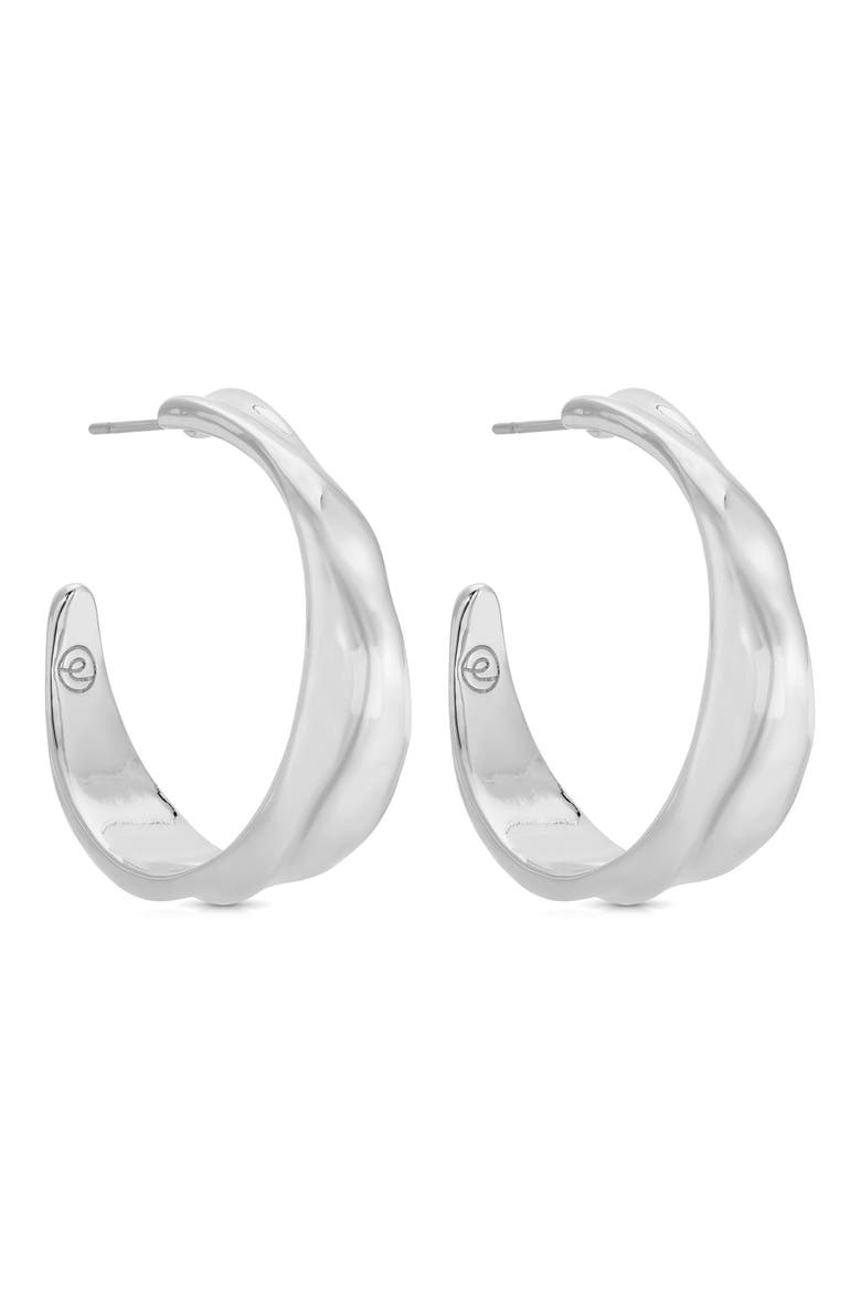 Liquid Luxe Hoop Earrings, Alternate, color, SILVER