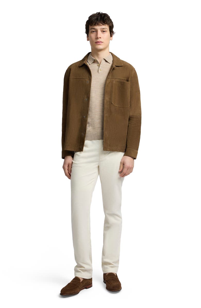 Onia Suede Work Overshirt, Main, color, Doe