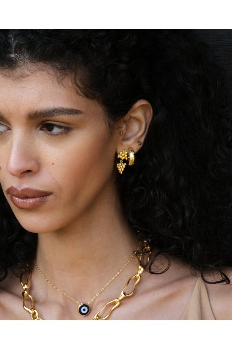 Dela Textured Hoop Earring, Alternate, color, Gold
