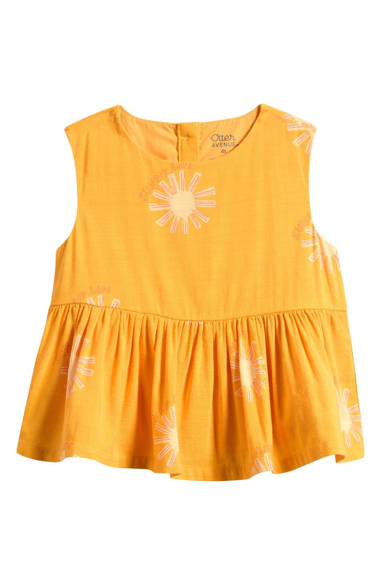OTTER AVENUE Kids' Peplum Top, Main, color, Butterscotch Sunny Days