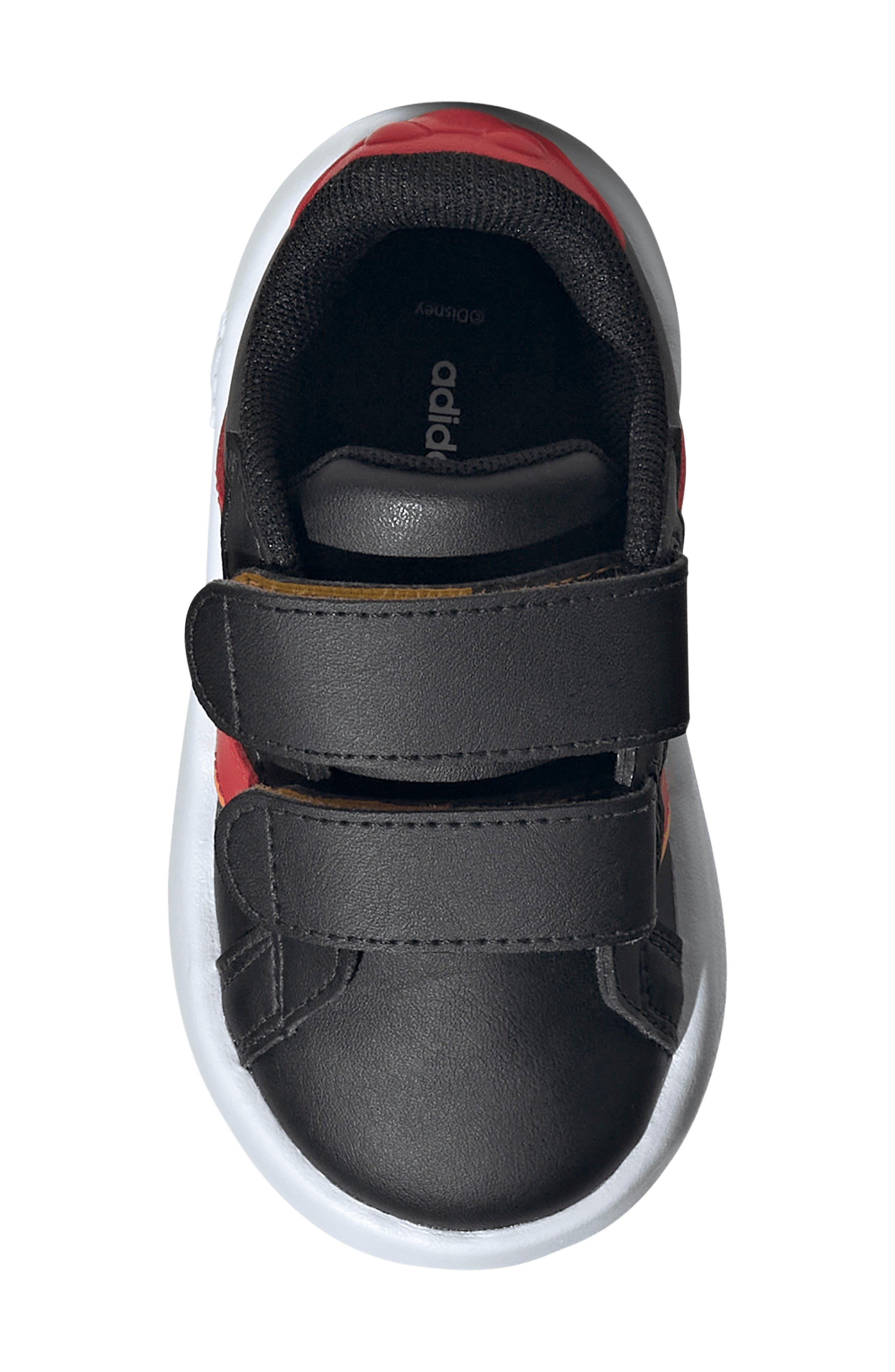 Kids' Grand Court Mickey Sneaker, Alternate, color, BLACK/ PURE RUBY/ YELLOW