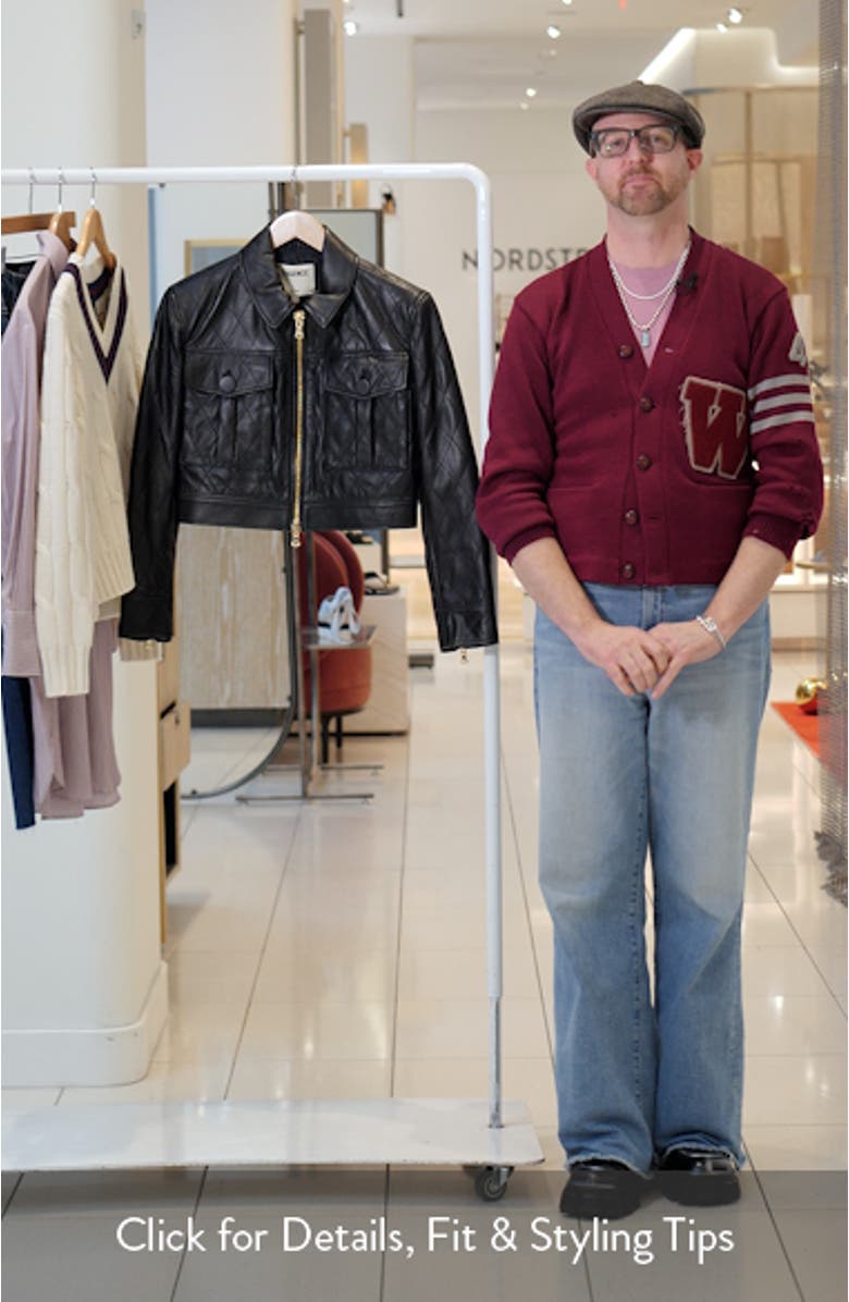 Micah Quilted Leather Crop Jacket, sales video thumbnail