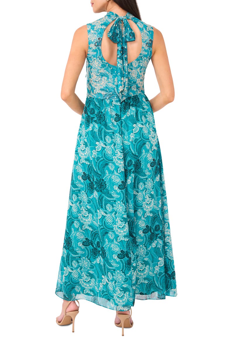 Vince Camuto Metallic Fleck Paisley Maxi Dress, Alternate, color,