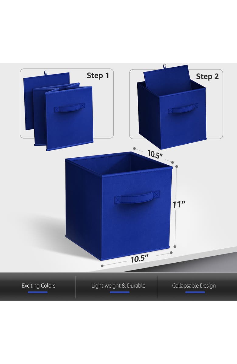 SORBUS 12-Pack Collapsible Storage Cubes, Alternate, color, Deep Rainbow