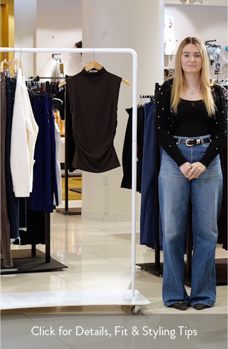 Ruched Mock Neck Sleeveless Top, sales video thumbnail