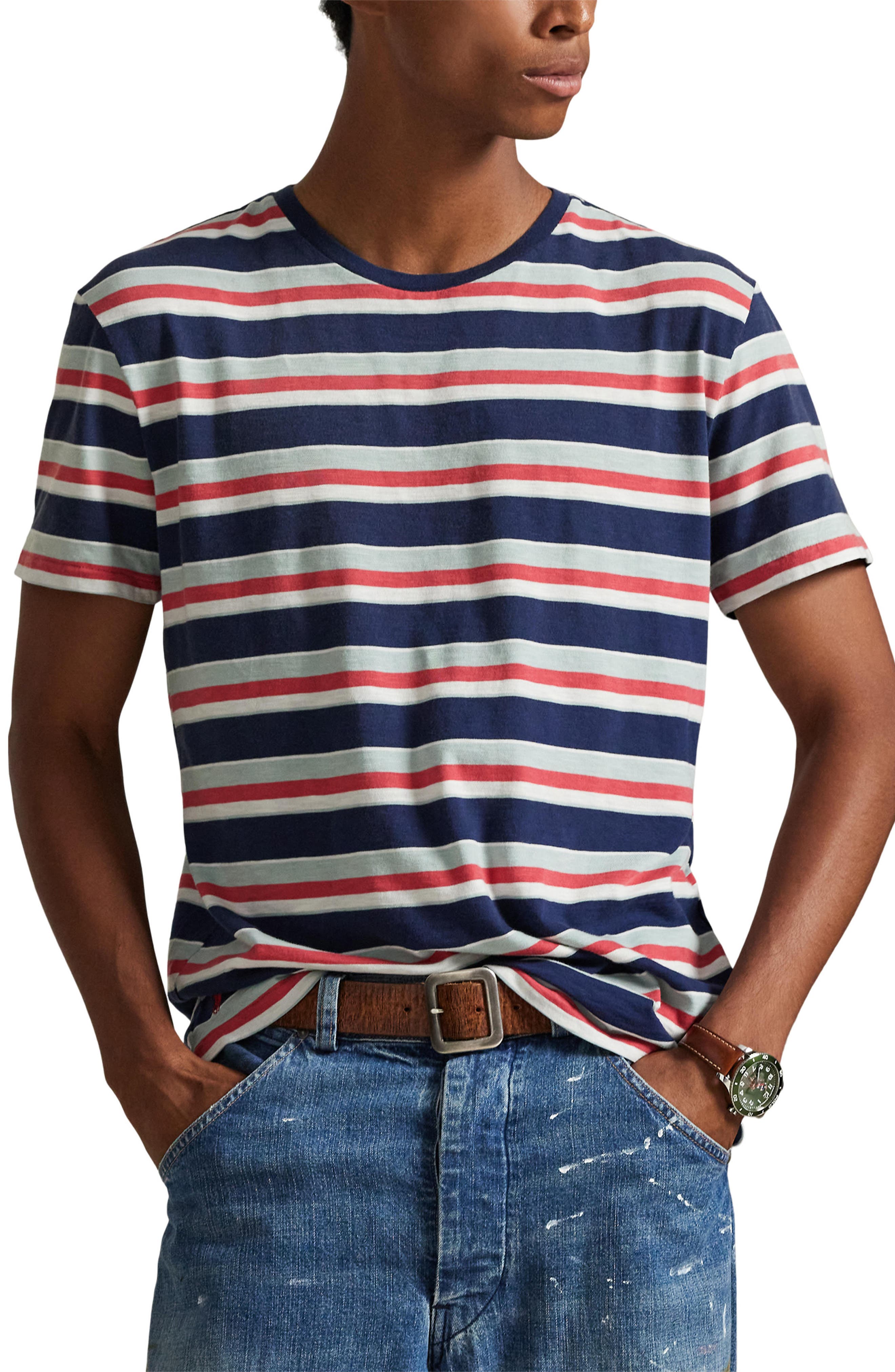 Polo Ralph Lauren Striped Standard Fit Cotton Jersey T-Shirt