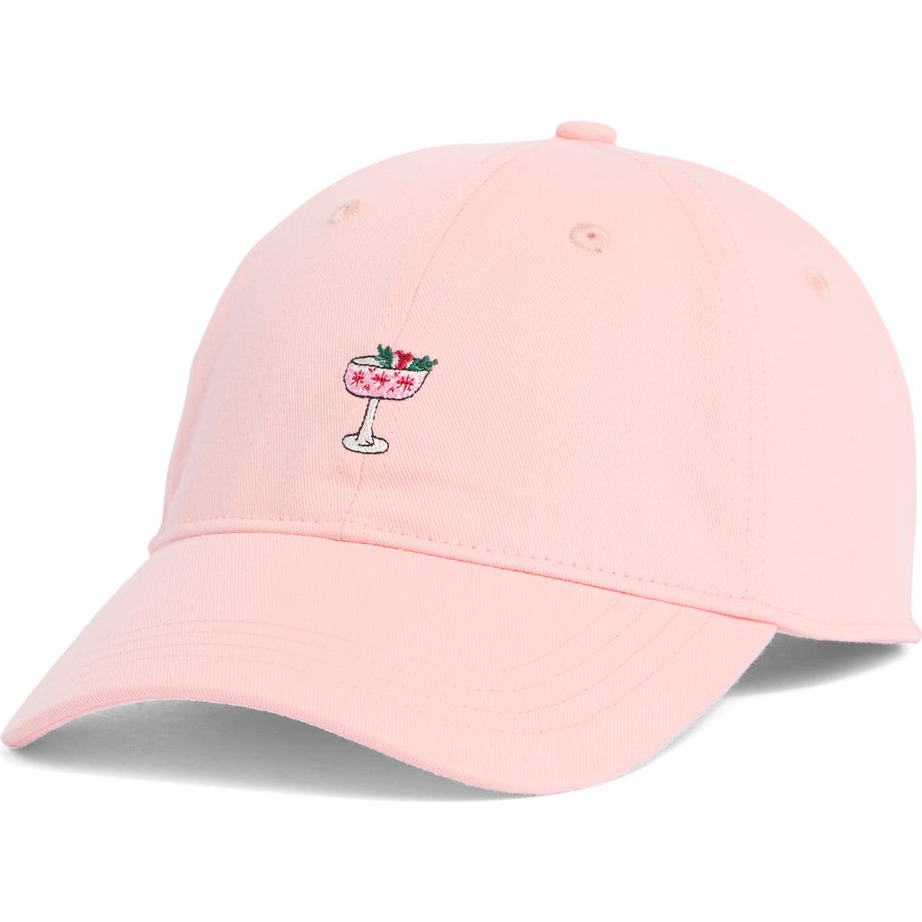 Frasier Sterling Cocktail Embroidered Baseball Cap In Pink