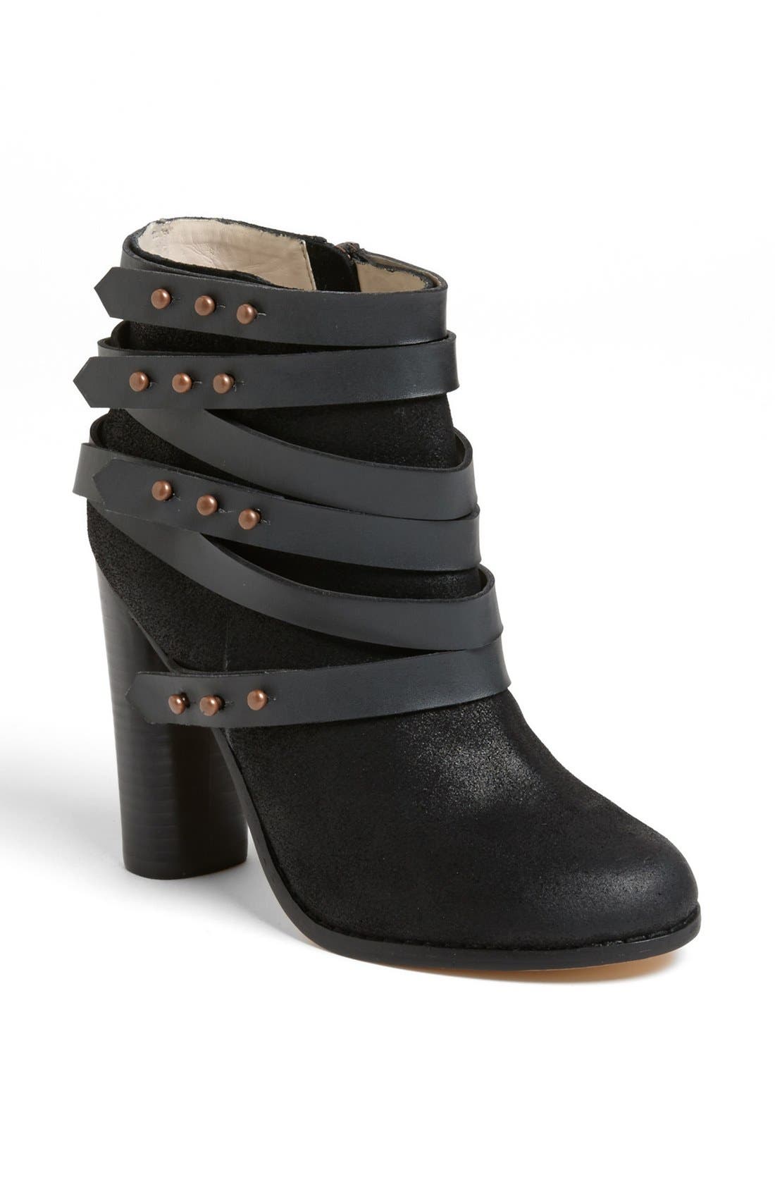 'Seren' Bootie, Main, color, BLACK SUEDE