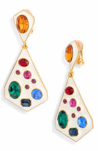 Kenneth Jay Lane Enamel Clip-On Drop Earrings