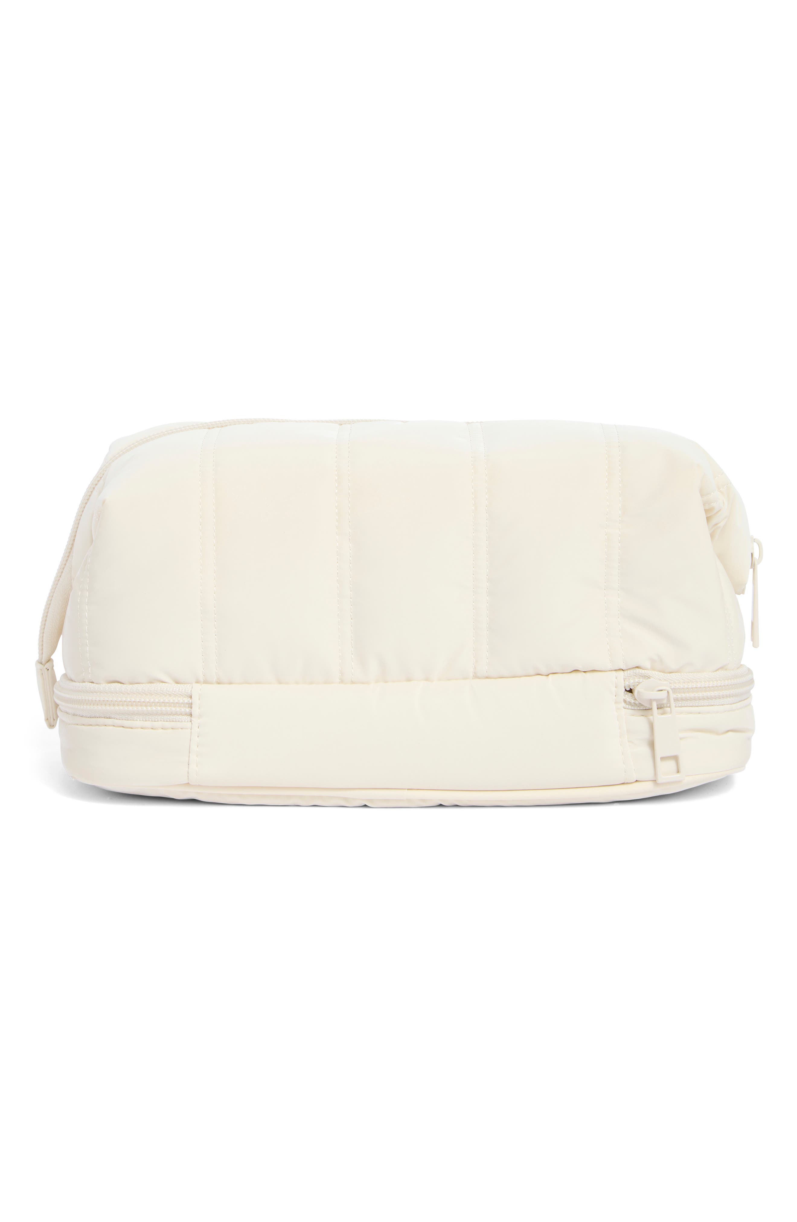 Drop Bottom Beauty Case, Alternate, color, CREAM