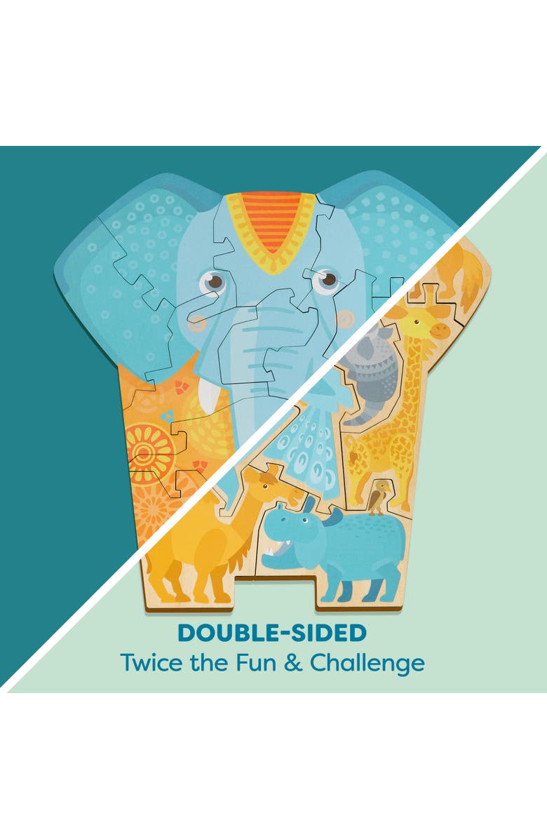 HABA Wooden Puzzle Elephant - 2 in 1 Reversible Puzzle, Alternate, color, Multi