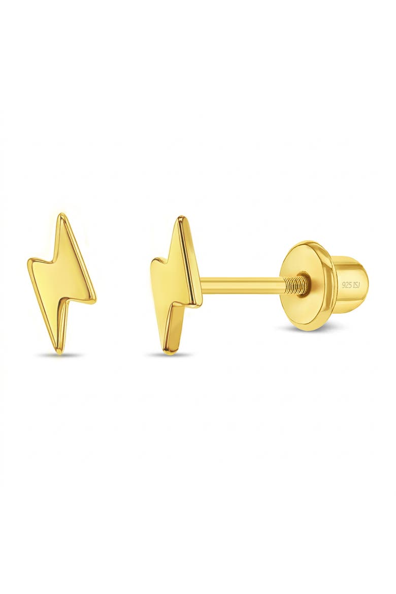 Electric Lightening Bolt Plated Earrings, Main, color, Gold