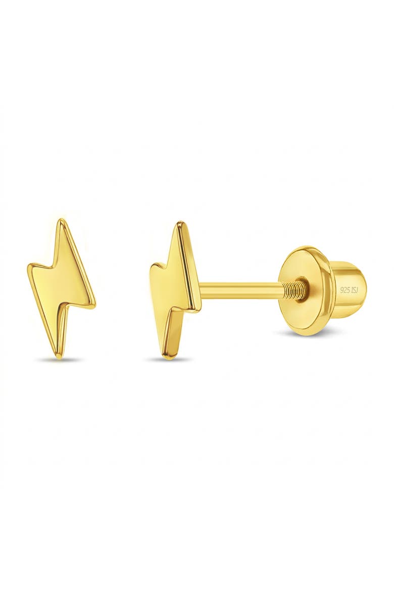 In Season Jewelry Electric Lightening Bolt Plated Earrings, Main, color, Gold