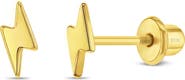 In Season Jewelry Electric Lightening Bolt Plated Earrings