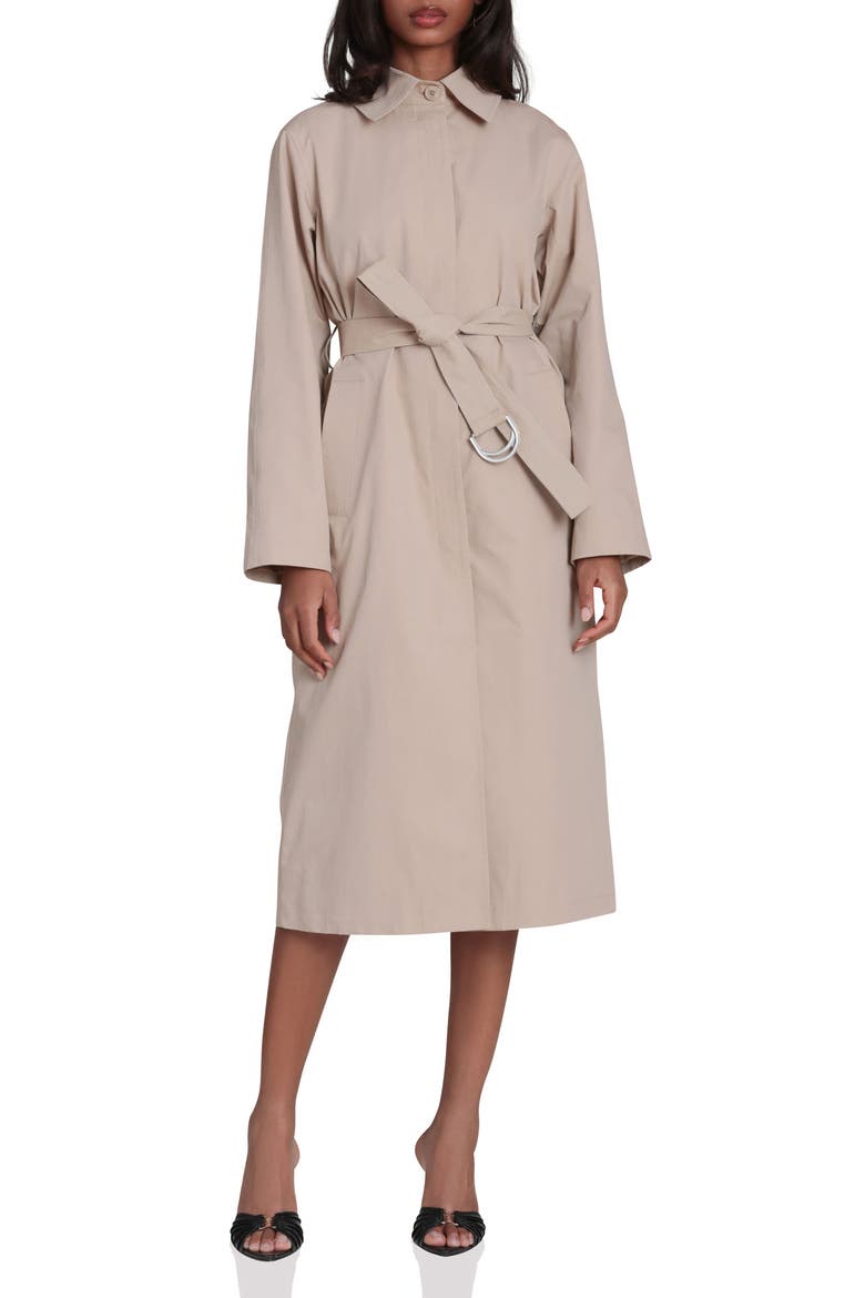 Minimalist Cotton & Nylon Trench Coat, Alternate, color, CAMEL