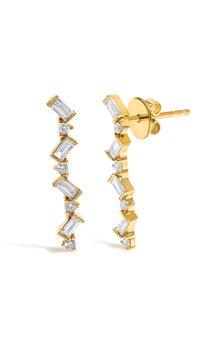 Haus of Brilliance 14K Yellow Gold 1/2 Cttw Diamond Zig Zag Drop Earrings, Alternate, color, Yellow