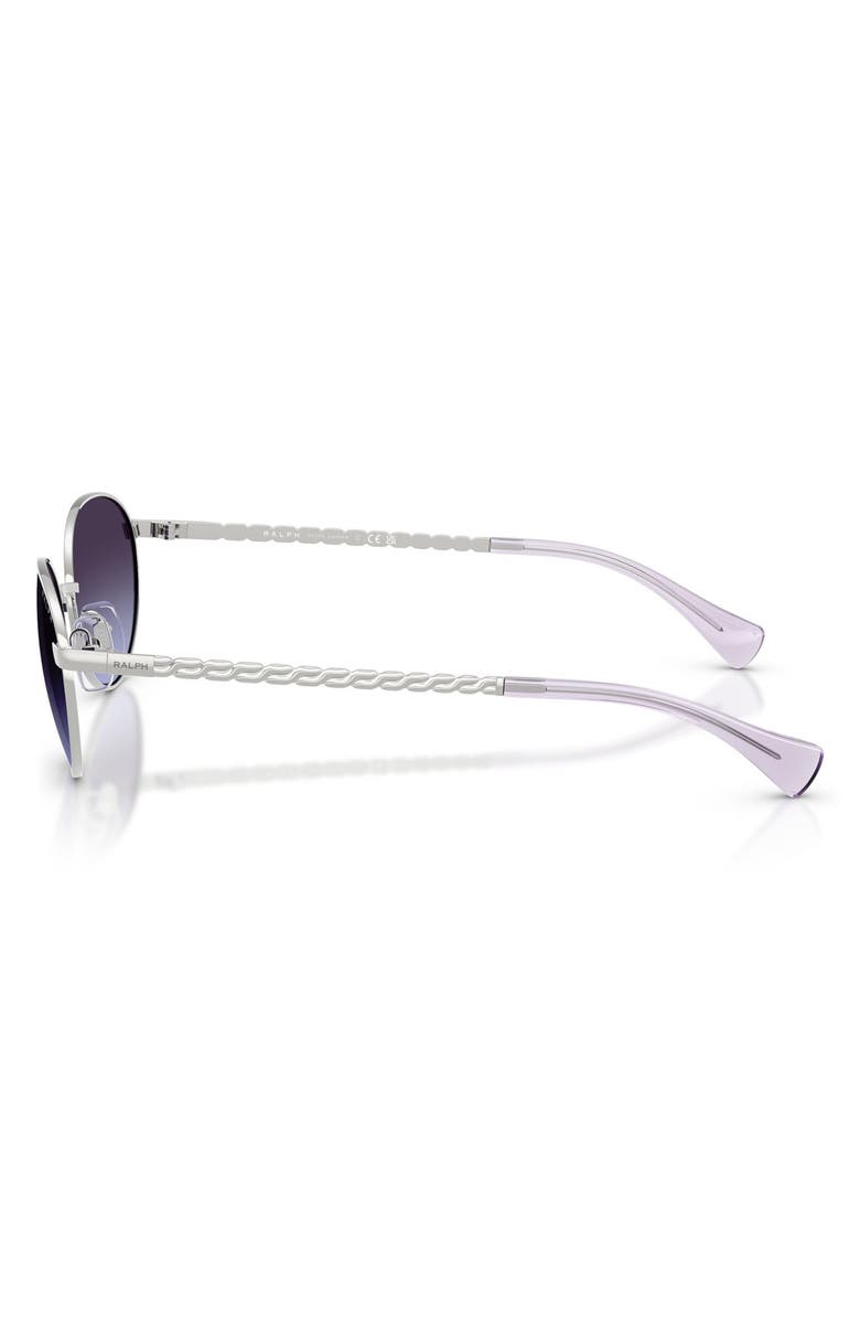 Ralph Lauren 55mm Oval Sunglasses, Alternate, color, Shiny Silver / Gradient Blu