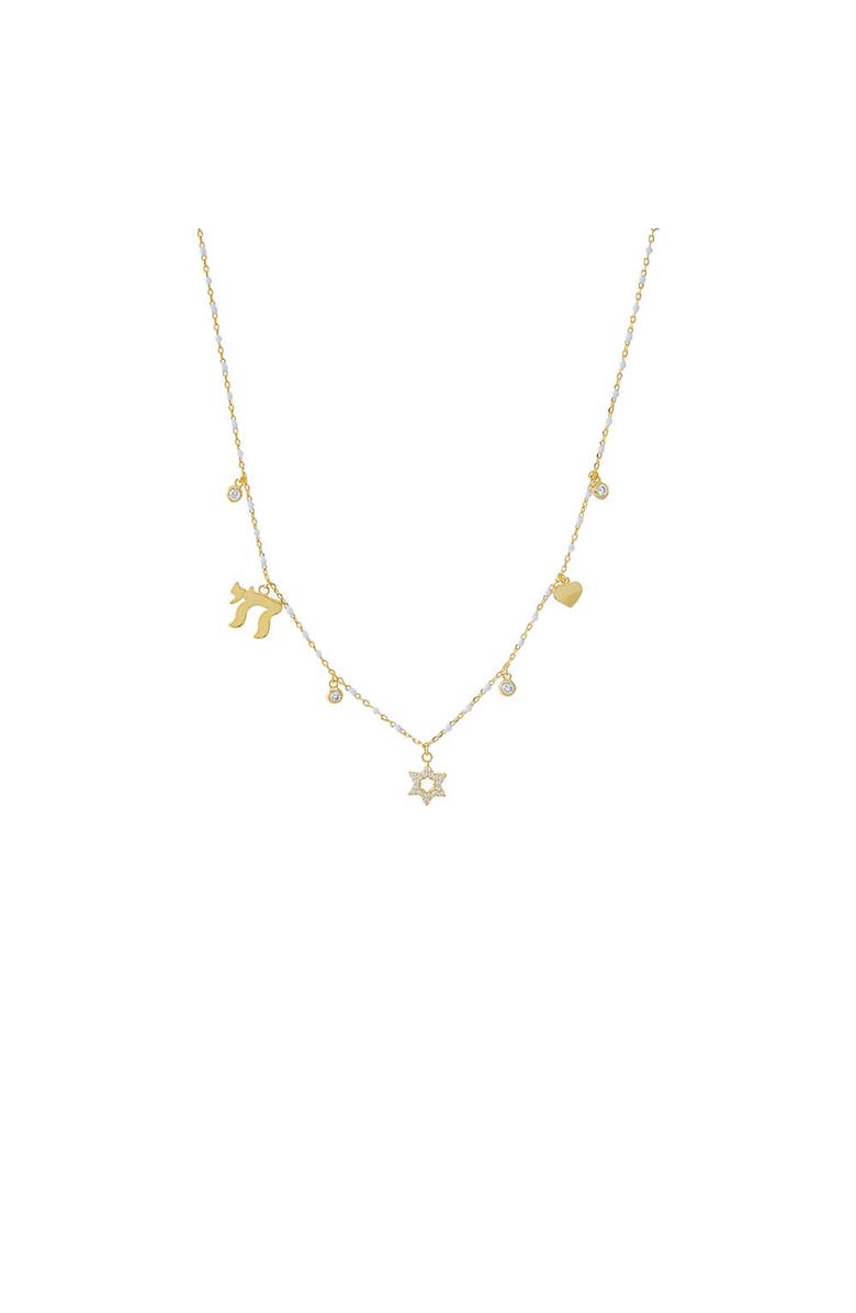 BY ADINA EDEN Faith & Love Charm Necklace, Main, color, Gold