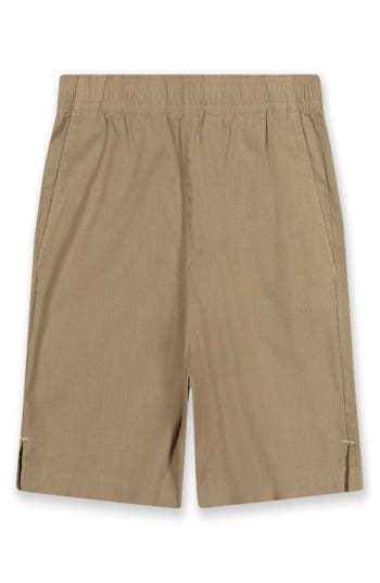 Goodlife Essential Slim Fit Linen & Cotton Shorts In Timber