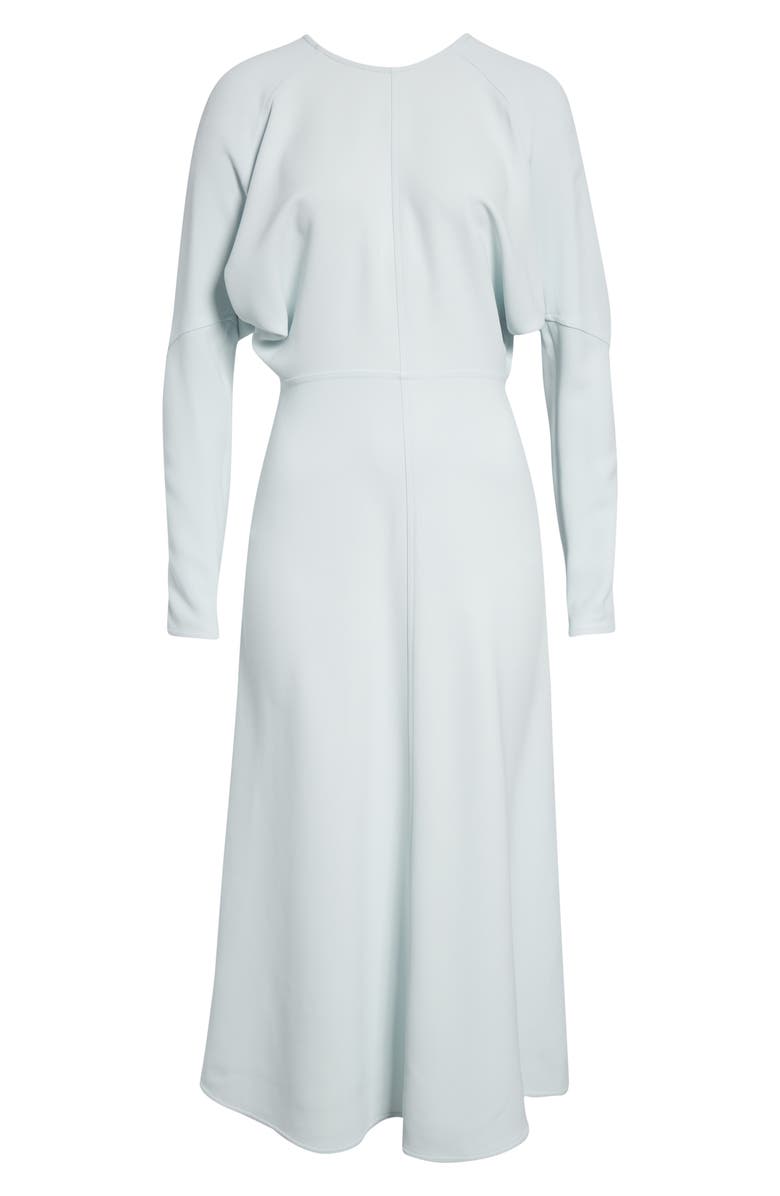Victoria Beckham Long Sleeve Stretch Crepe Midi Dress, Alternate, color, Glacial Blue
