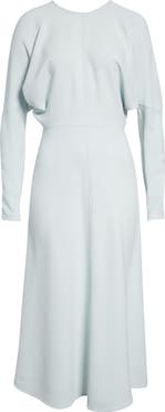 Victoria Beckham Long Sleeve Stretch Crepe Midi Dress